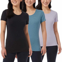 32 Degrees Cool Women&#39;s 3 Pack Short Sleeve T-Shirts S,  Black/Blue/Lave... - £23.91 GBP