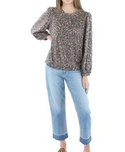 Riley &amp; Rae Women&#39;s Animal Print Waffle Knit Pullover Long Sleeve Sweater M NWT - £21.71 GBP