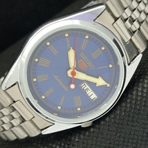 Vintage Refurbished Seiko 5 Automatic Japan Mens D/D Blue Watch 587c-a308781-6 - £33.02 GBP