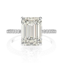 PANSYSEN Real 925 Sterling Silver Emerald Cut Created Moissanite Diamond Wedding - £37.15 GBP