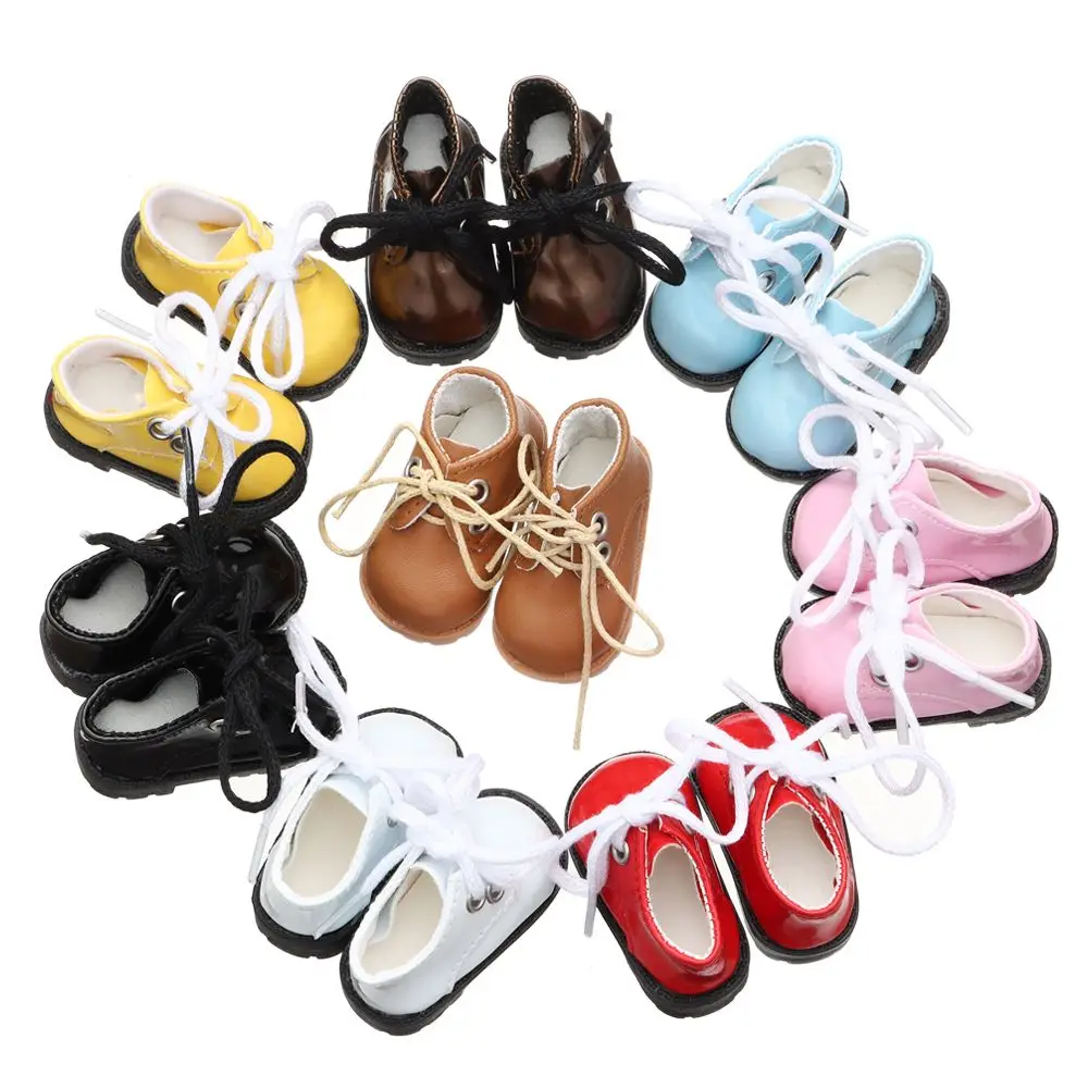 5.5cm Doll Toy Bright Leather Shoes for 1/6 Doll Toys Accessories Handmade Cute - £8.57 GBP