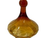 Empoli Amber Glass Circus Tent Candy Dish LID ONLY Optic Apothecary Ital... - £13.14 GBP