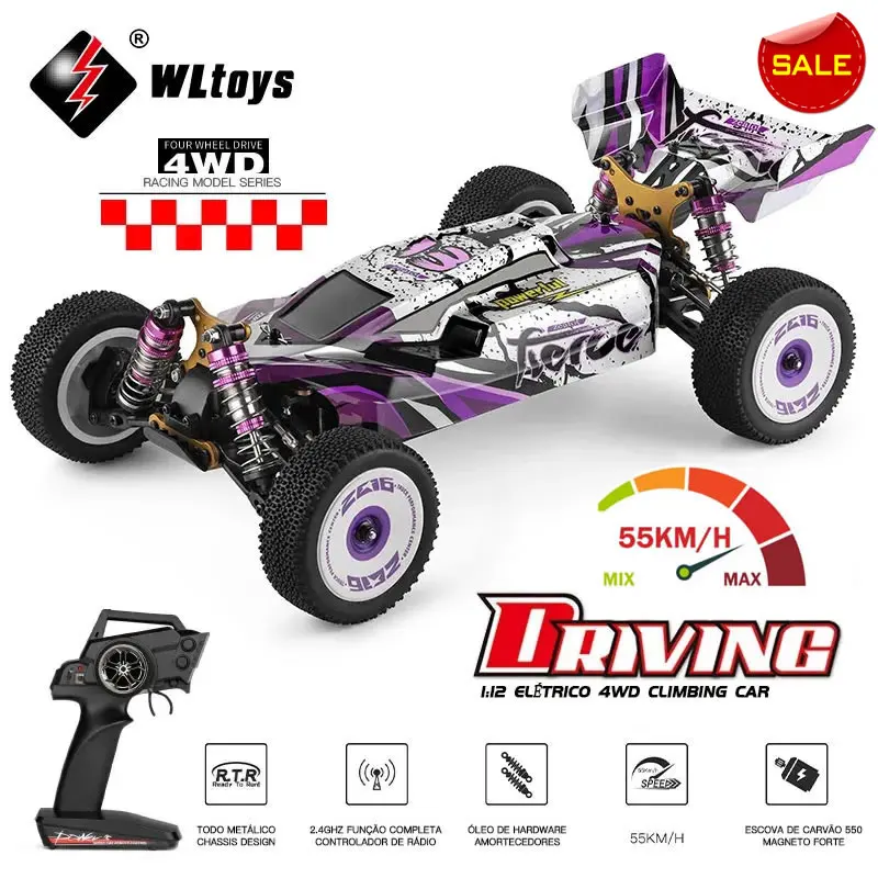 WLtoys 124019 1:12 4WD 55Km/H RC Racing Car Remote Control High Speed Off-Road - £139.79 GBP+