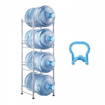 4 Tiers Water Jug Holder Single Row Water Bottle Rack for 4 Bottles Silver - $56.86