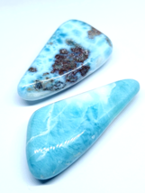 Larimar Dolphin Polished Rubbing Stones Gemstone Dominican Republic Genuine - L4 - £53.92 GBP