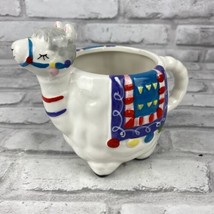 Llama Figural Coffee Mug Ceramic Hand Painted Hot Beverage Cup Animal Decor - £12.54 GBP