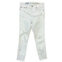 GAP 1969 Jeans White Resolution True Skinny High Rise Raw Hem Women 27R Stretch - £9.54 GBP