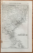1923 Antique Atlantic Coast Line Map Vintage Railway Map - £7.85 GBP