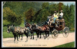 New Hampshire Postcard - A White Mountain Stage Coach, Horses F30 - £5.17 GBP