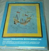 Spanish Galleon Coats &amp; Clark Creative Stitchery Crewel Kit 26&quot; x 20&quot; Ne... - $29.67