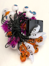 Halloween Led String Lights Bat Pumpkins Ghost Eyes with Solar Panel Box... - $39.94 CAD