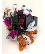 Halloween Led String Lights Bat Pumpkins Ghost Eyes with Solar Panel Box... - €24,99 EUR
