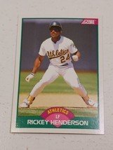 Rickey Henderson Oakland Athletics 1989 Score Card #50T - $0.98