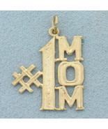 #1 Mom Charm or Pendant in 14k Yellow Gold - $3,788.86 MXN