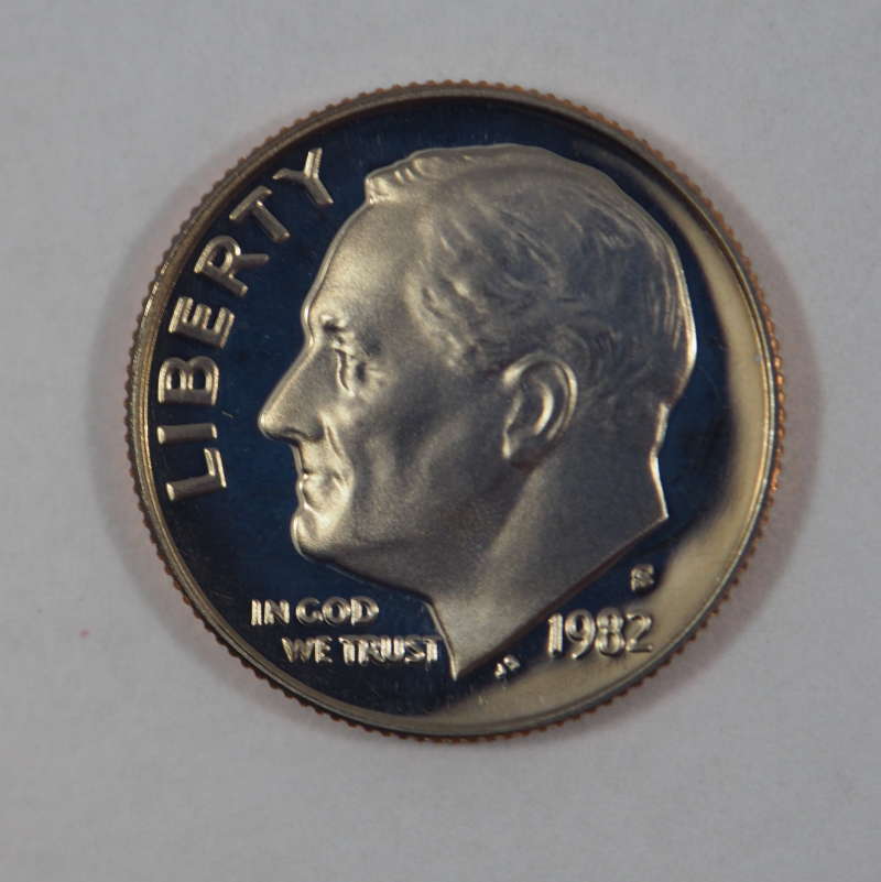 1982 S Roosevelt Clad Dime Proof GEM US Coin Proof (PF) - SKU 30USDMCL - $2.95