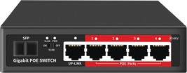 5 Port Gigabit Ethernet Unmanaged PoE Switch 4 Gigabit PoE 52W Built in ... - $69.80