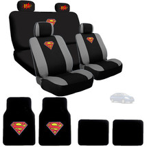 New Superman Car Seat Cover Floor Mats with POW Logo Headrest Cover For Nissan - £51.50 GBP