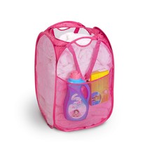 Smart Design Deluxe Mesh Pop Up Square Laundry Hamper w/ Side Pocket &amp; Handles - - £20.88 GBP