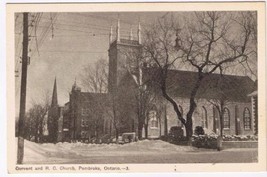 Postcard Convent &amp; Roman Catholic Church Pembroke Ontario - £6.87 GBP