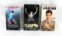 Liar Liar, Platoon &amp; Footloose VHS Movie- Very Good Condition- Cardboard... - £14.52 GBP