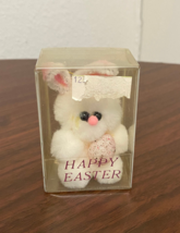Vintage White Fluffy Easter Bunny Pin/ornament - $91.33 MXN