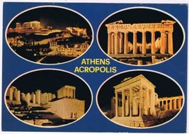 Postcard Athens Acropolis Greece Multi View - $2.06