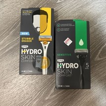 Lot Of 2 Schick HYDRO 5 Blade Men&#39;s Razor Sensitive Stubble Eraser Bundle Set - £10.38 GBP