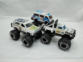 Lot Of (3) Super Wheels Police Monster Truck Diecast Toys 3&quot; - $21.77