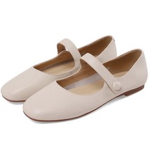 Genuine Leather Comfort Plus Ladies Flats Mary Janes Buckle Strap Round Toe Squa - £69.81 GBP