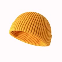 Wool Knit Cuff Short Fisherman Beanie Cap for Men Women Winter Warm Hats - £9.87 GBP