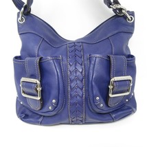 Tignanello Purple Leather Crossbody Purse Shoulder Bag Silver Hardware Pebbled - $41.57