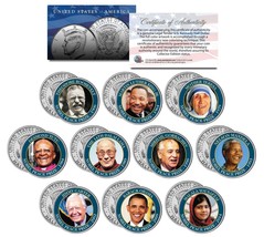 Nobel Peace Prize 10-Coin Complete Set Jfk Half Dollars Mandela Tutu Obama Mlk - £37.45 GBP