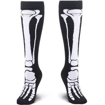 Funky Black Skeleton Bones COMPRESSION Long Knee Socks Feet Legs Cosplay... - $9.47