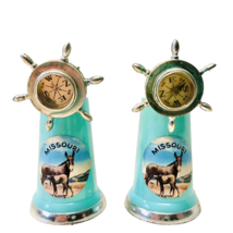 Vintage 60’s Missouri Nautical Ship Wheel Compass Plastic Salt &amp; Pepper ... - $12.95