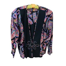 Plus Size Vintage Metallic Spring Trend Colorful Shell Jacket Combination - £15.02 GBP