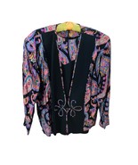 Plus Size Vintage Metallic Spring Trend Colorful Shell Jacket Combination - £14.85 GBP