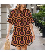 Brown Geometry Horror Hotel Movie Button Front Shirt Dress (Size XS - 5XL) - $47.54 CAD+