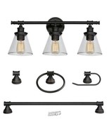 Globe-Parker 3-Light Oil Rubbed Bronze 5-Piece All-In-One Bath Light Set - £52.32 GBP