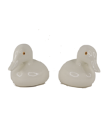 Vintage 70s Mid Century Modern MCM Heavy Porcelain Duck Head Bookends White - £76.41 GBP