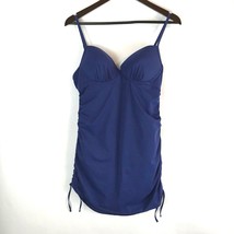 Malibu Dream Girl Sweet Escape Swim Suit 1 Piece Blue Ruched Size 10 Pad... - $16.64