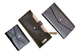 3 Pce Combo Genuine Leather Clutch Wallet Card Holder Pure  for Women Girls - £37.70 GBP