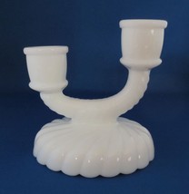 Vintage Imperial White Milk Glass Double Candle Holder - £9.41 GBP