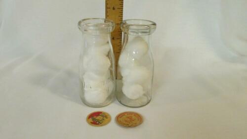 Primary image for 2 Half Pint Milk Bottles & 2 Lid Tops - Northland Dairy St Louis & Plain