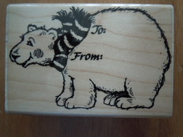 W10  To and From Polar Bear Rubber Stamp Fun Stamp 1991 - $6.99