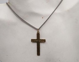 1/20 14KT Oro Lleno Religioso Jesús Cruz Crucifijo Colgante Con / Cadena - £30.23 GBP