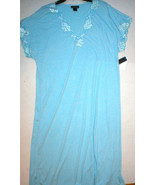 NWT New Designer Natori Night Gown Long Womens Light Blue XS Lace Detail... - £134.53 GBP