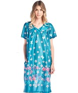 Casual Nights Mujer Manga Corta Floral Muumuu Batón Vestido,Azulado,Mediano - $19.79