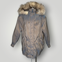 Vintage Forecaster of Boston Parka Coat Lavender Fox Fur Hood Large Winter E - £58.00 GBP