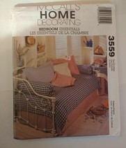 McCall&#39;s 3559 Bedroom Essentials Duvet Bedskirt Table Cover Pillows - $12.86