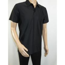Men's Polo Shirt By Moderno Checker Satin Short Sleeves MJP-106 Black image 7